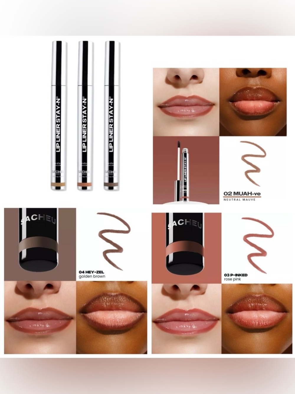 SACHEU Peel Off Lip Liner STAY-N Bundle Bestsellers Bundle $42 Value, $35 Retail